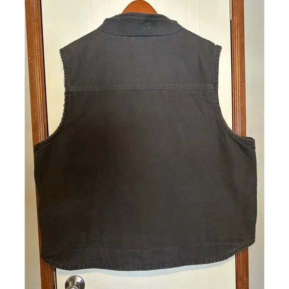 CARHARTT LOOSE FIT WASHED DUCK SHERPA-LINED MOCK-NECK VEST SIZE 2XL - Picture 2 of 11